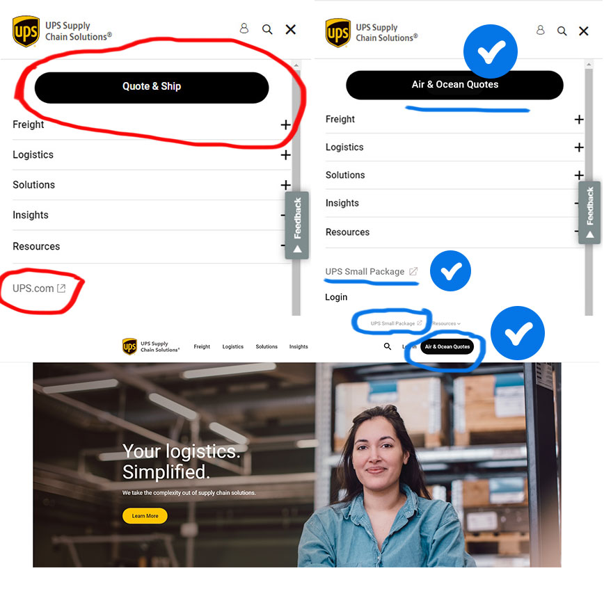 Update links and button names